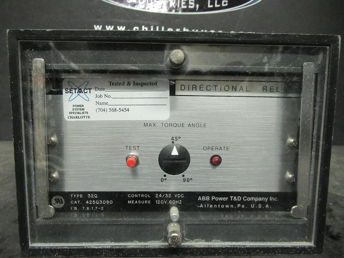Used CIRCUIT SHIELD DIRECTIONAL RELAY TYPE 32Q 425Q3090 ABB T&D COMPANY 24/32 VDC