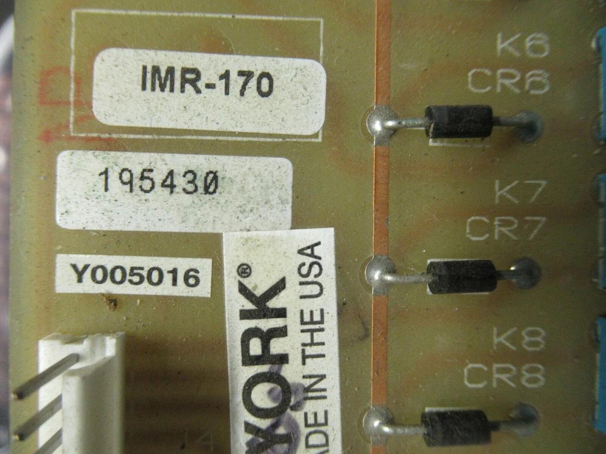 Used (1) YORK CIRCUIT BOARD MODEL/REVISION : 031-01093C000 REV B * INCLUDES WARRANTY