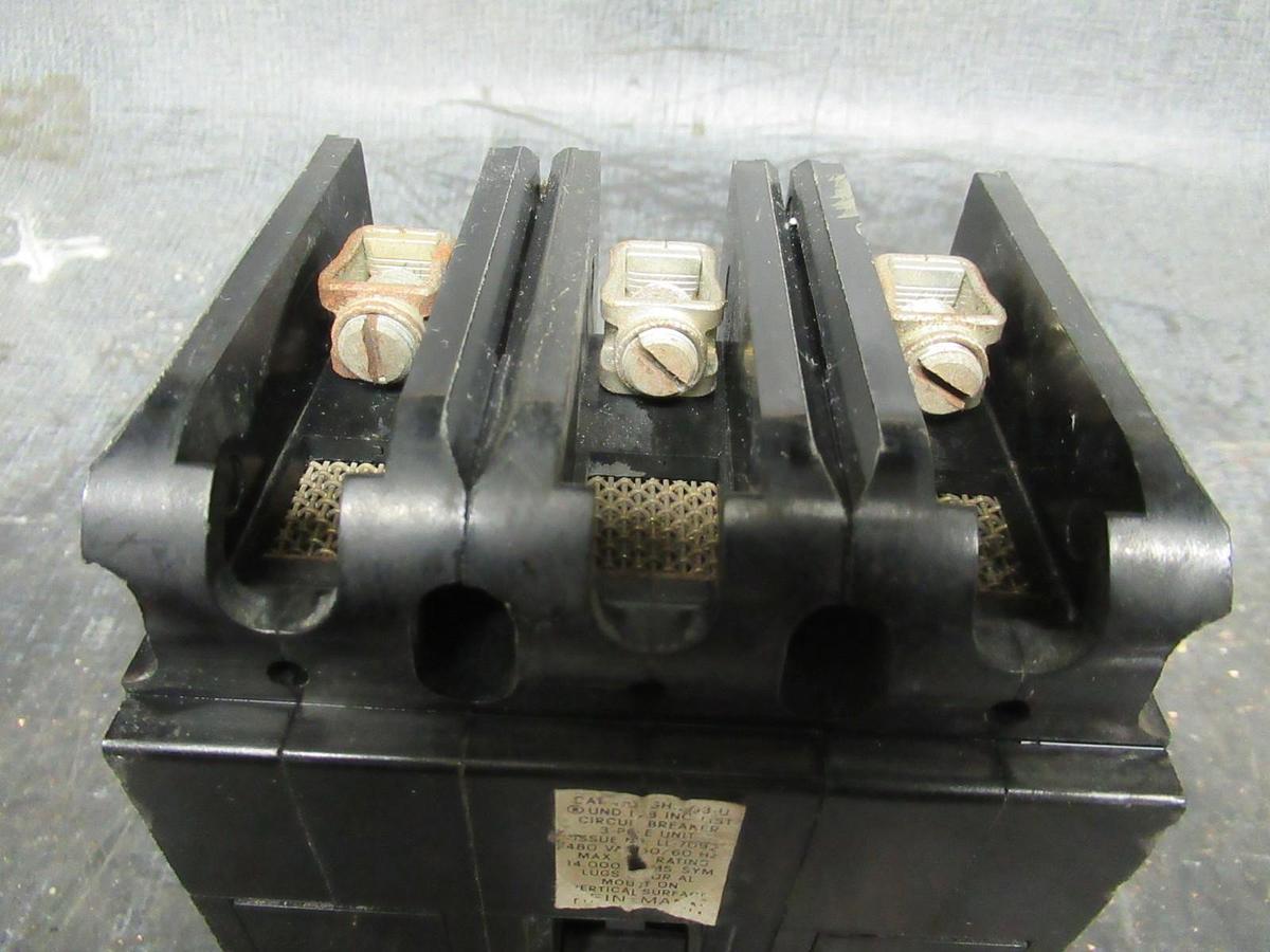 Used 60 AMP HEINEMANN BREAKER GH3-G3-U 480 VAC 3 POLE W/ LUGS **WARRANTY**