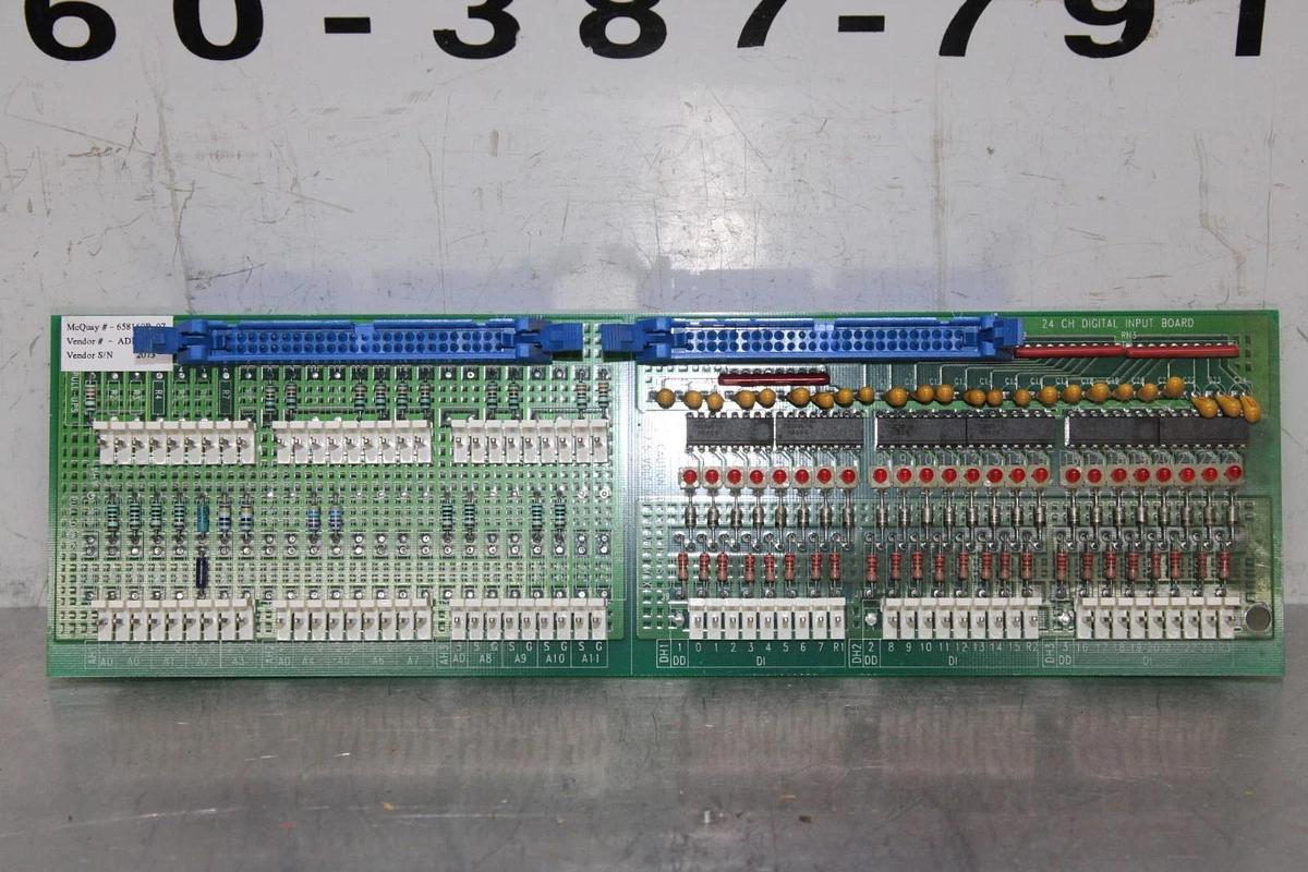 Used MCQUAY 24 CHANNEL DIGITAL INPUT CIRCUIT BOARD 658160B-07 006-000421-07