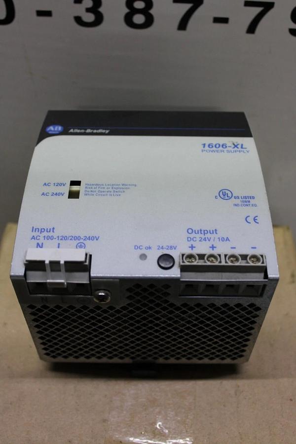 Used ALLEN BRADLEY POWER SUPPLY 1606-XL240E 240 VAC 6 AMP 288 WATT 50-60 HZ