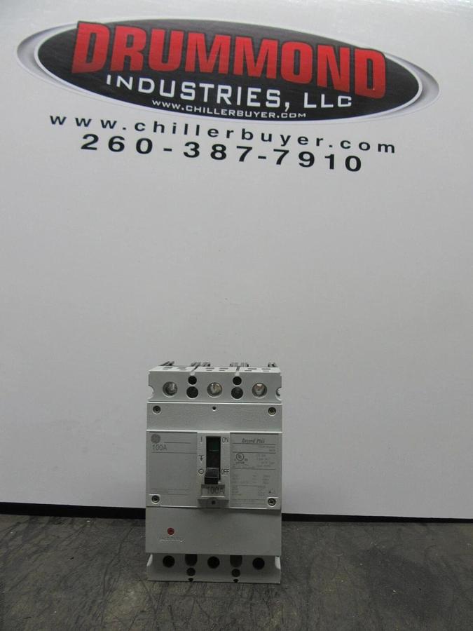 Used GE RECORD PLUS HACR BREAKER FBN36TE100R2 100 AMP 480 VOLT 600Y/347V 3-POLE