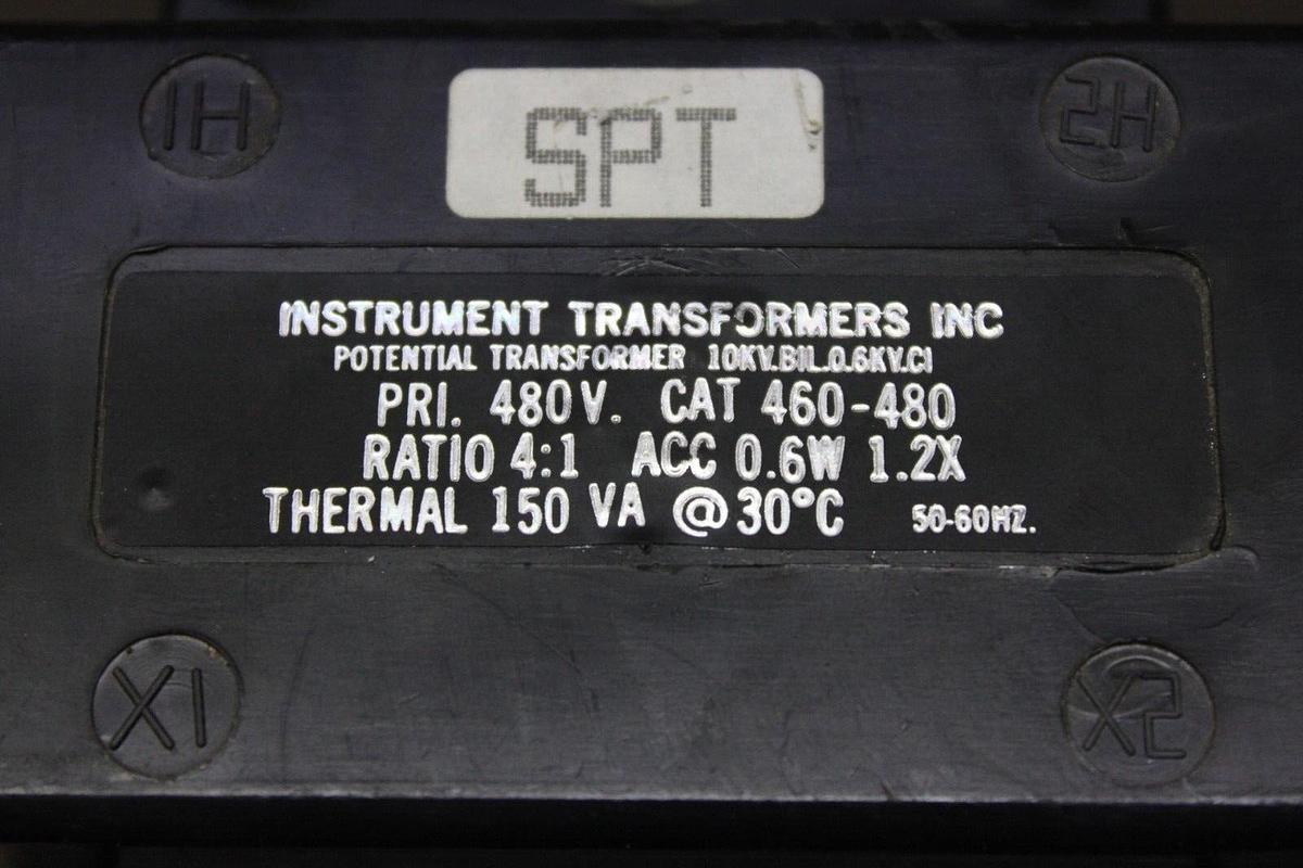 Used INSTRUMENT TRANSFORMER 460-480 150 VA PRI: 480V RATIO: 4:1 0.6 WATT