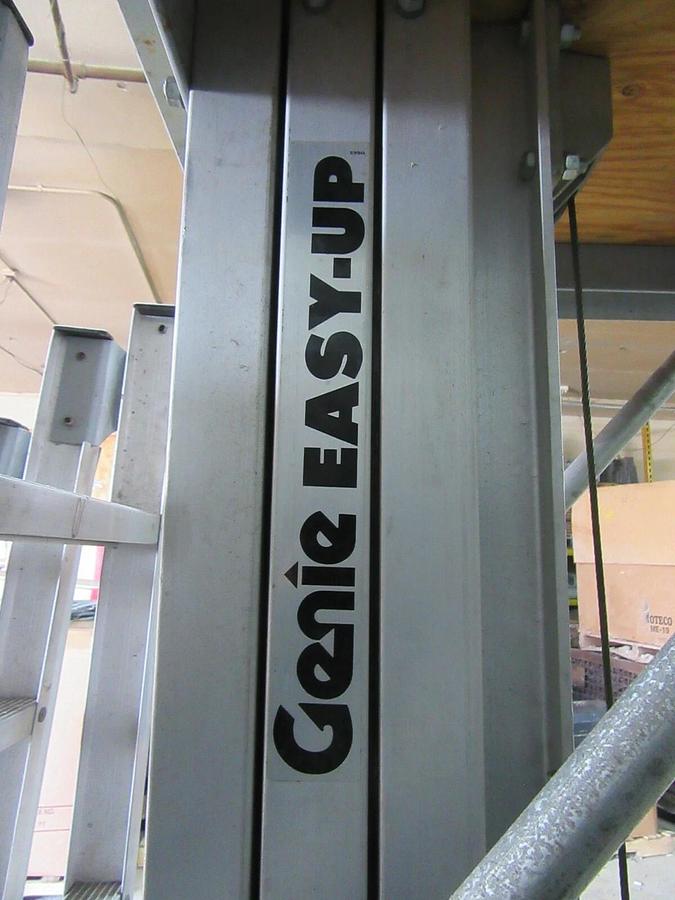 Used 300 LB CAPACITY GENIE EASY-UP 15 FT HT MANUAL PUSH ARIAL WORK PLATFORM EU-15M