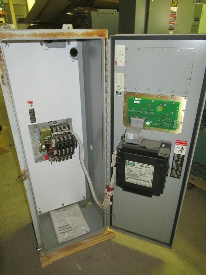 Used ASCO NON-AUTOMATIC TRANSFER SWITCH 4000 SERIES NEMA 3R 100 AMP 208 VOLTS 3 PHASE