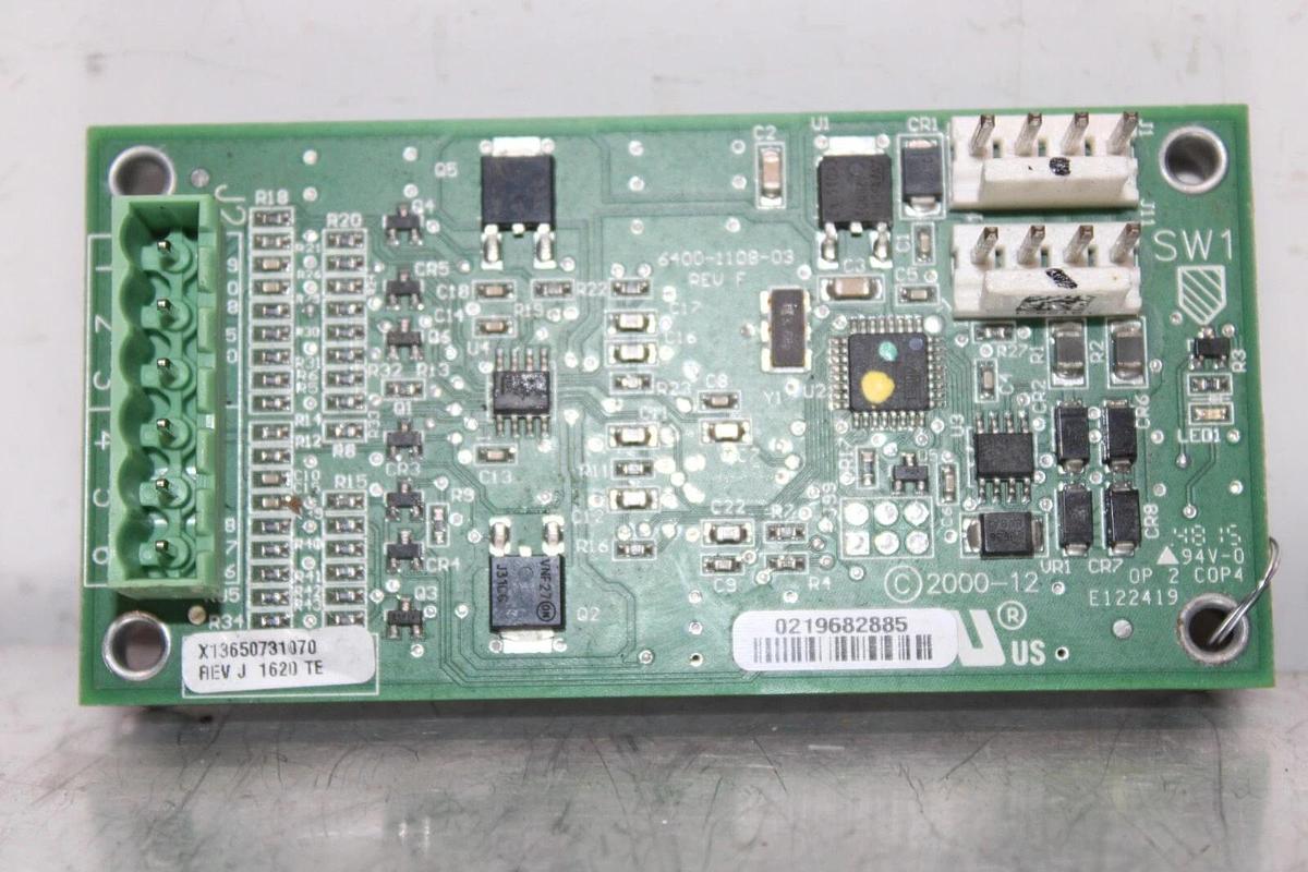 Used TRANE DUAL ANALOG I/O CIRCUIT BOARD 6400-1108-03 REV. F X13650731070 REV. J