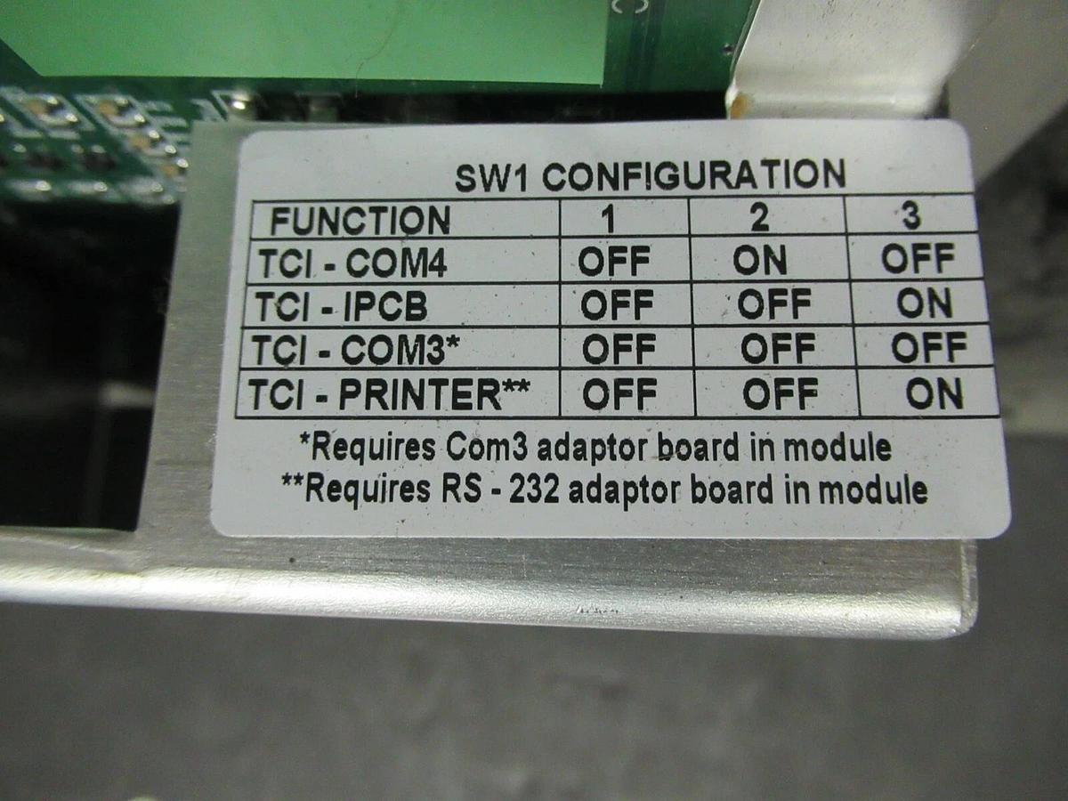 Used TRANE CHILLER SWITCH MODULE X1365100701 REV 0.A SW1 CONFIG TCI FUNCTION WARRANTY