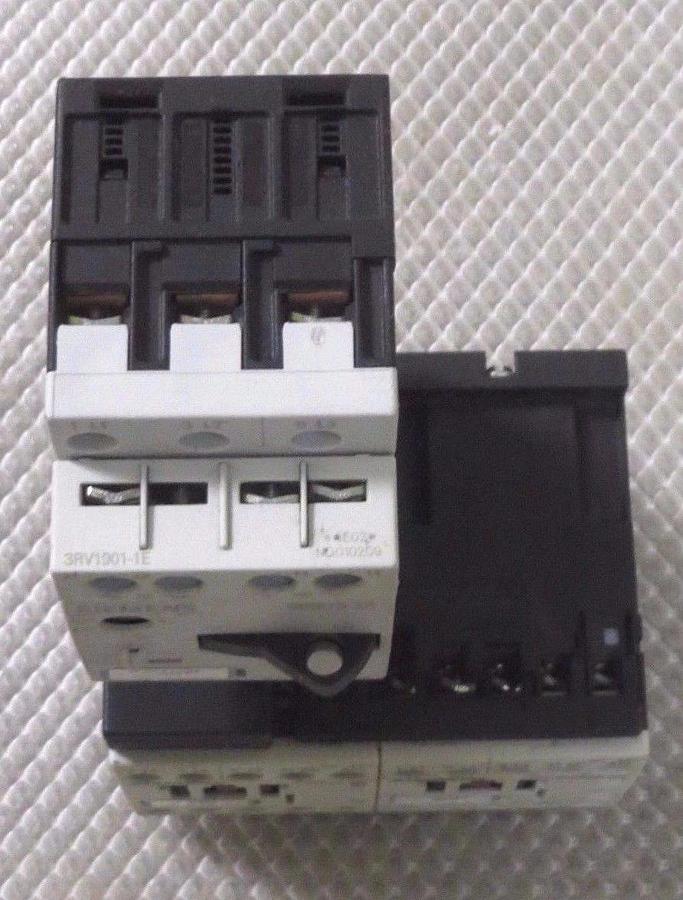 Used SIEMENS SIRIUS MOTOR START SET 1.8-2.5 AMP # 3RV1011-1CA15 W/ 3RT1016-1BB42 X 2