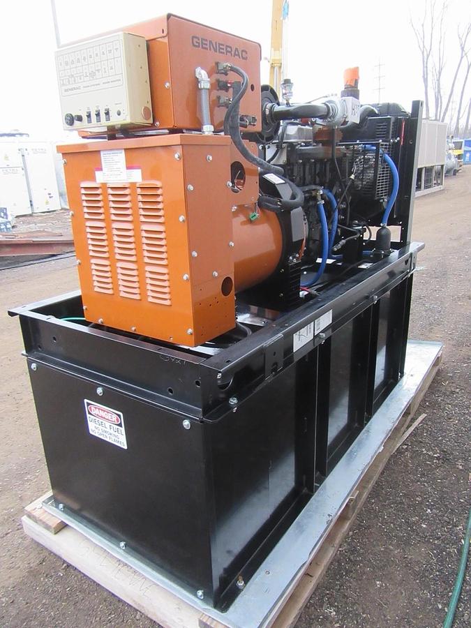 Used 30 KW DIESEL GENERATOR GENERAC 120/240 VOLT SINGLE PHASE 38 HOURS VIDEO WE SHIP
