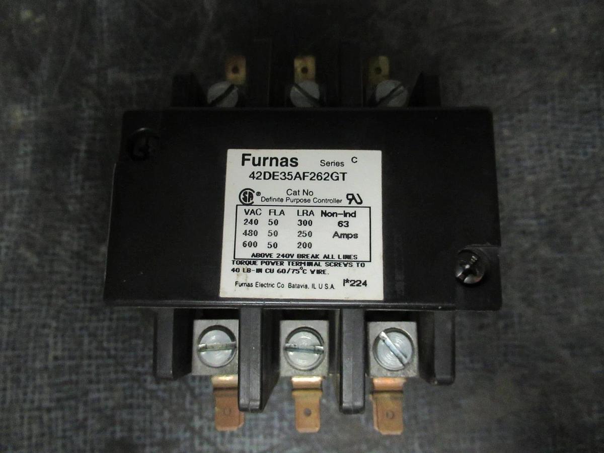 Used FURNAS DEFINITE PURPOSE CONTROLLER 42DE35AF262GT 600V 63A 110V/120V COIL SER C