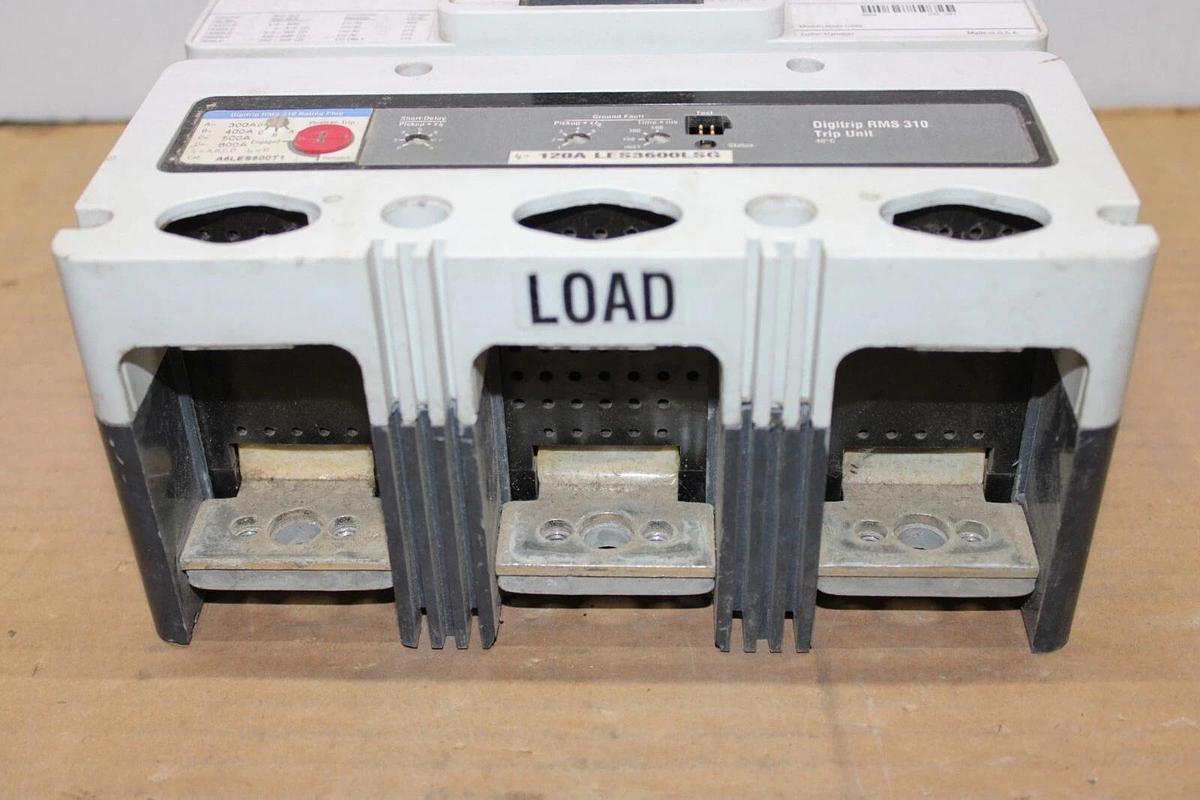 Used CUTLER HAMMER CIRCUIT BREAKER HLD3600F 600 AMP FRAME 120 AMP TRIP 600 VAC 3-POLE