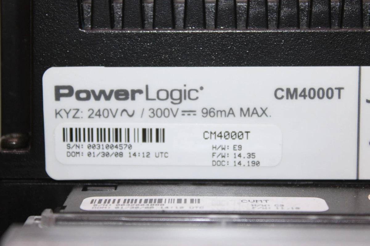 SQUARE D POWERLOGIC CIRCUIT MONITOR CM4000T 277 VAC 50 VA W/ CVMT
