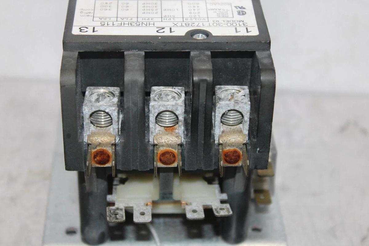 Used TYCO ELECTRONICS CONTACTOR HN53HF115 3100-30T1728TX 60 AMP 600 VAC 3-PHASE