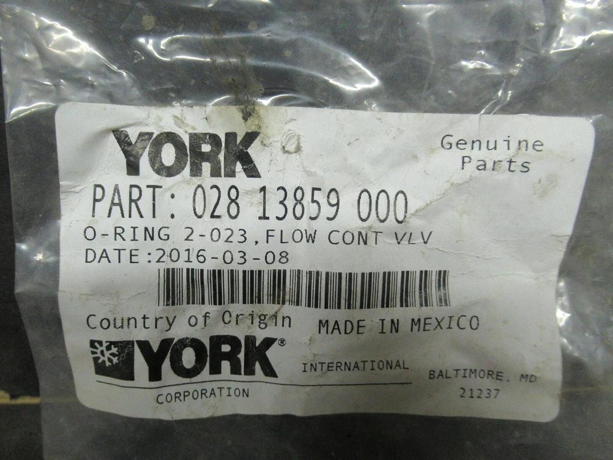 Used YORK 028-13859-000 O-RING 2-023 FLOW CONT VLV RUBBER GENUINE JOHNSON 02813859000