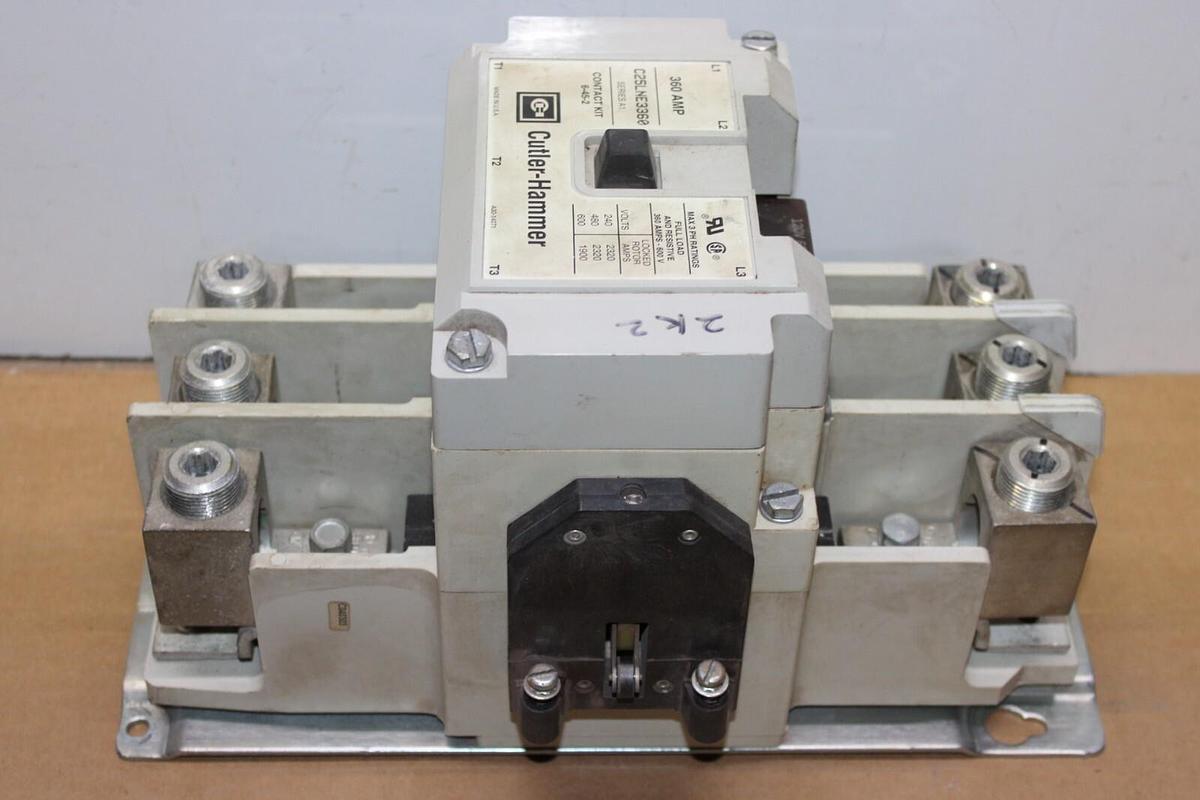Used CUTLER HAMMER CONTACTOR C25LNE3360 360 AMP 600 VOLT 3-PHASE 3-POLE COIL: 120V