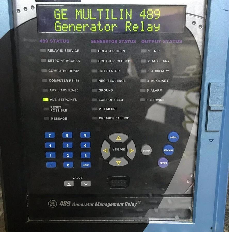 Used GENERAL ELECTRIC GENERATOR MANAGEMENT RELAY 489-P5-HI-A20 *TESTED*