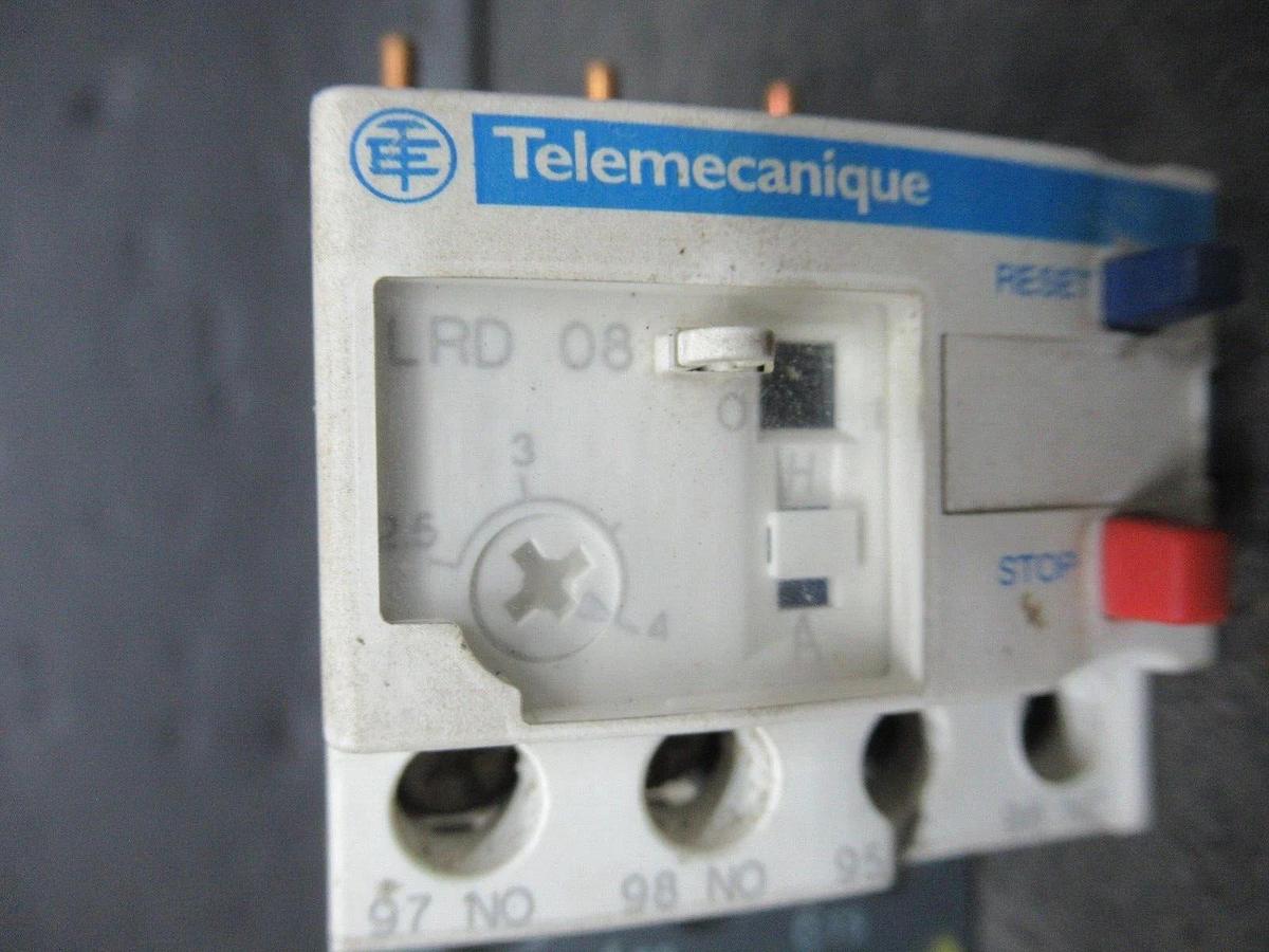 Used TELEMECANIQUE THERMAL OVERLOAD RELAY LRD-08 600 VAC 2.5-4 AMP **WARRANTY**