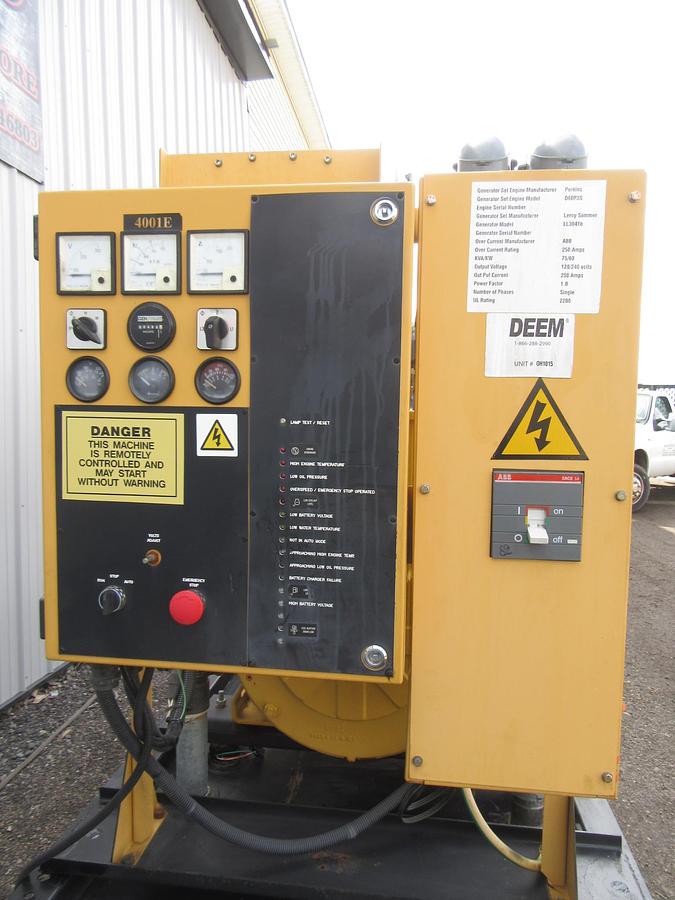 Used 60 KW DIESEL GENERATOR OLYMPIAN 120/240V CAT PERKINS 564 HRS VIDEO WE SHIP!