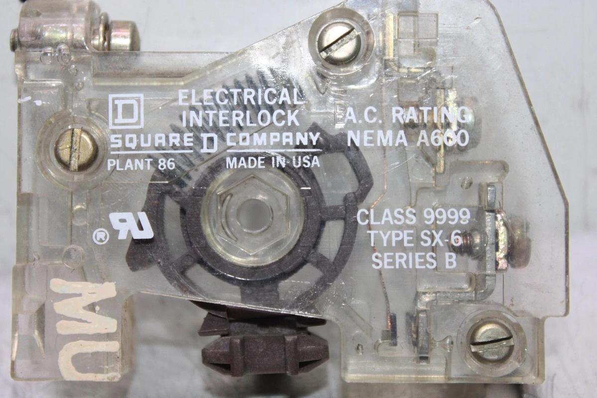 Used LOT OF 3 SQUARE D INTERLOCK SX-6 **WARRANTY INCLUDED**