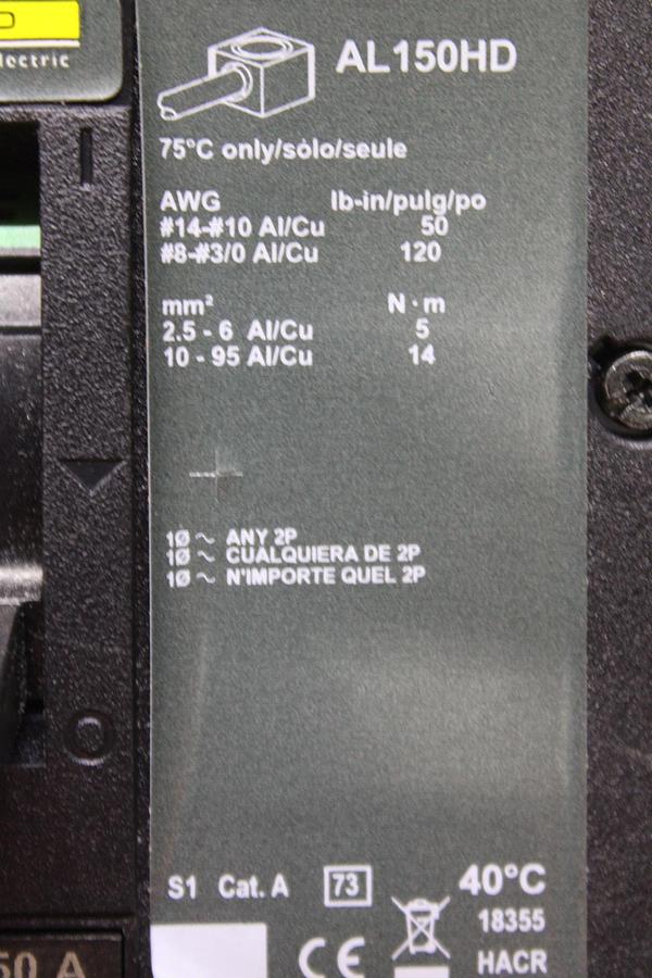 Used SQUARE D POWERPACT I-LINE CIRCUIT BREAKER HGA36030 30 AMP 600 VAC 3-POLE