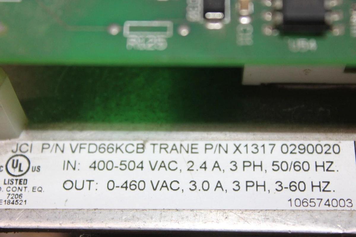 Used TRANE VFD POWER SUPPLY CIRCUIT BOARD VFD66KCB X1317-0290020 25-2303-90026 REV. L