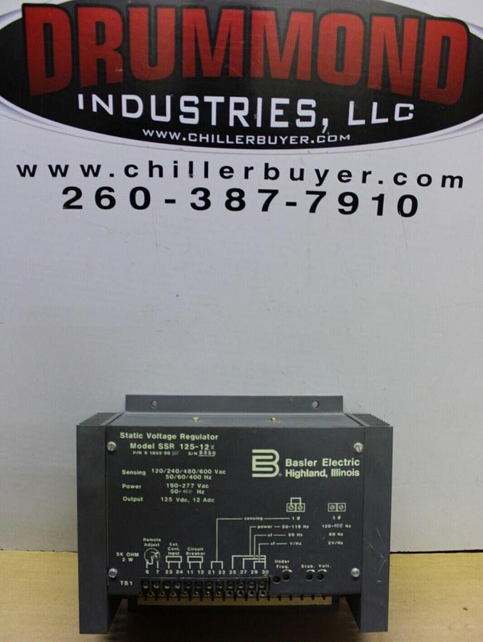 Used BASLER STATIC VOLTAGE REGULATOR SSR 125-12X 9-1859-00-107 600 VAC 400 HZ
