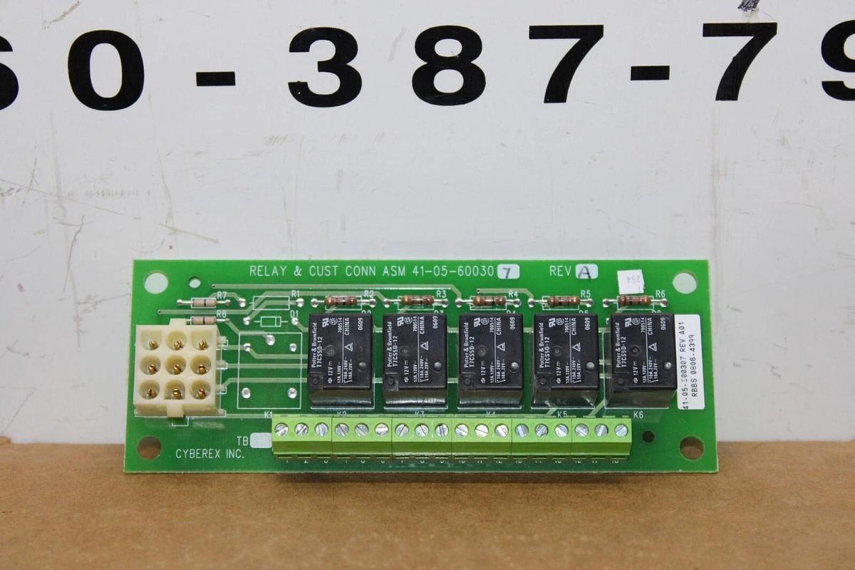 Used CYBEREX RELAY & CUST CONN ASM CIRCUIT BOARD 41-05-600307 REV. A01