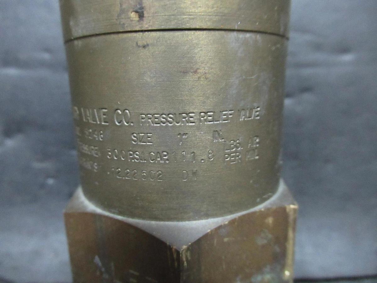 Used HENRY PRESSURE RELIEF VALVE 5246 1" 300 PSI 111.8 IBS OF AIR/MIN **WARRANTY**