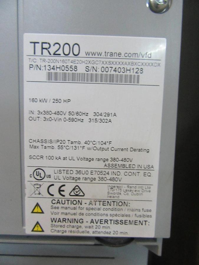 Used TRANE TRACER ADAPTIVIEW RETROFIT LIQUID CHILLER CONTROLLER CRVE203 480 V 250 HP
