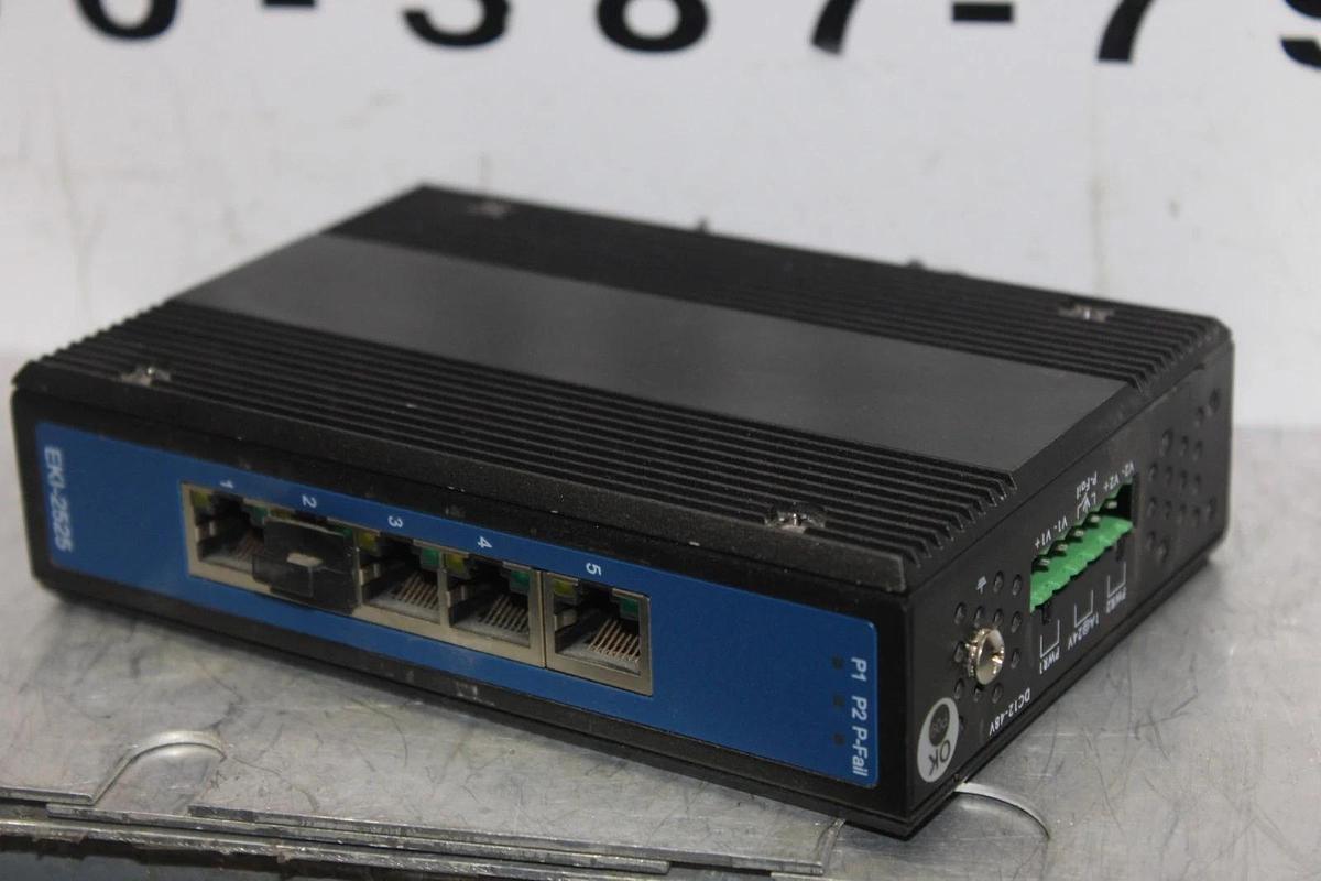 Used ADVANTECH 5-PORT UNMANAGED ETHERNET SWITCH EKI-2525 48 VDC **WARRANTY**