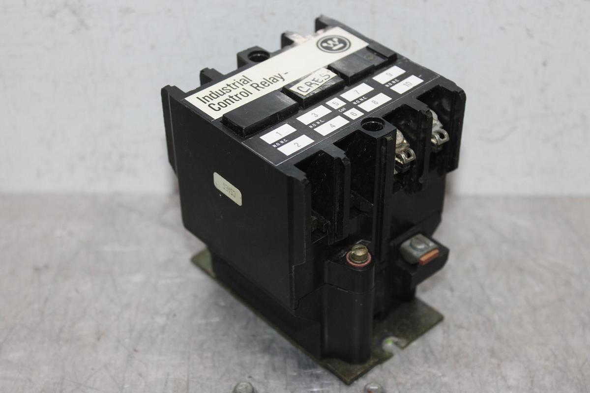 Used WESTINGHOUSE INDUSTRIAL CONTROL RELAY AR4A 10 AMP 600 VAC W/ ARA20