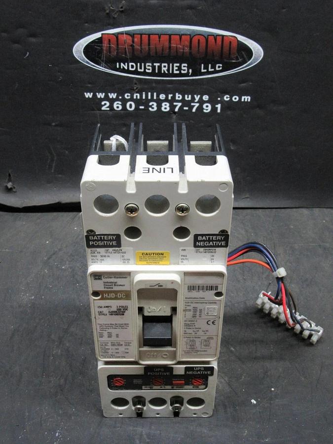 Used CUTLER HAMMER DC CIRCUIT BREAKER HJDD3250F 225 AMP TRIP 250 AMP FRAME 600 VDC