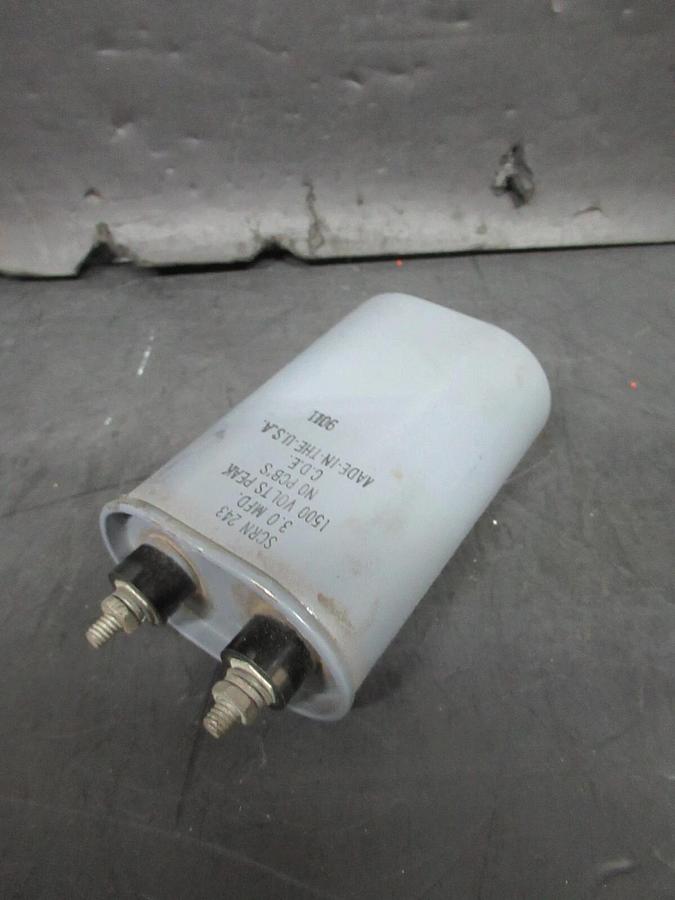 Used CDE CAPACITOR SCRN-243 3.0 MFD 1500 VOLT 9011 **WARRANTY INCLUDED**
