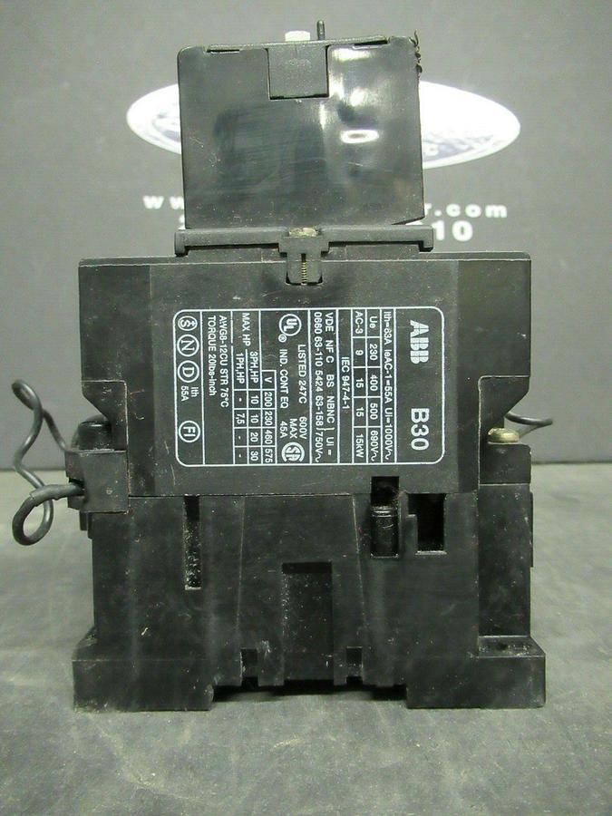 Used ABB CONTACTOR B30 AUX. 45 AMP 600 VAC 30 HP **WARRANTY INCLUDED** W/ B30-30-22