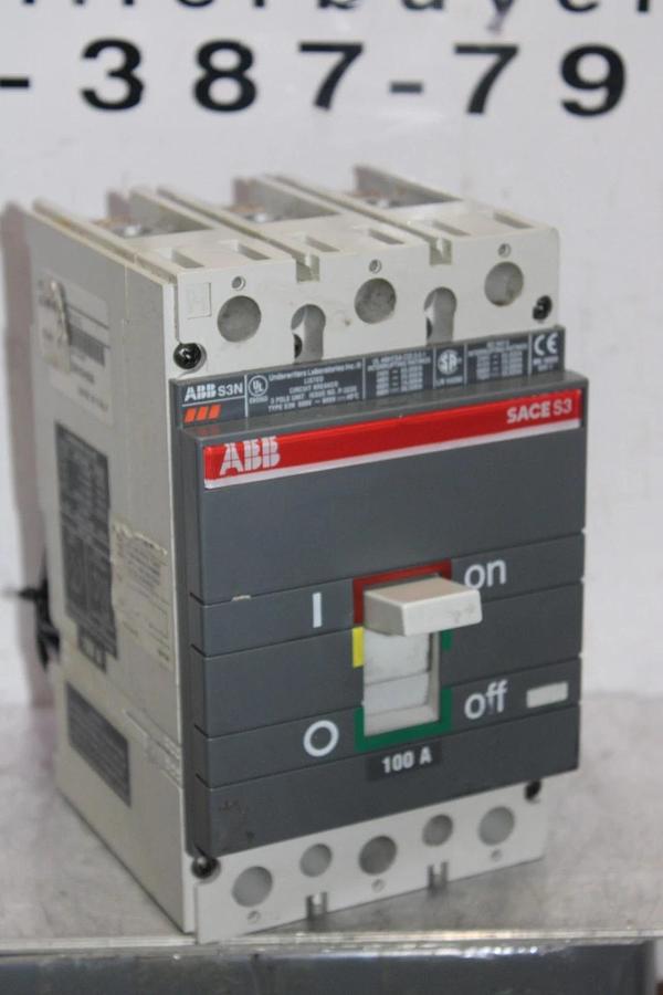 Used ABB CIRCUIT BREAKER SACE S3 S3N 100 AMP 3-POLE 600 VAC **WARRANTY**