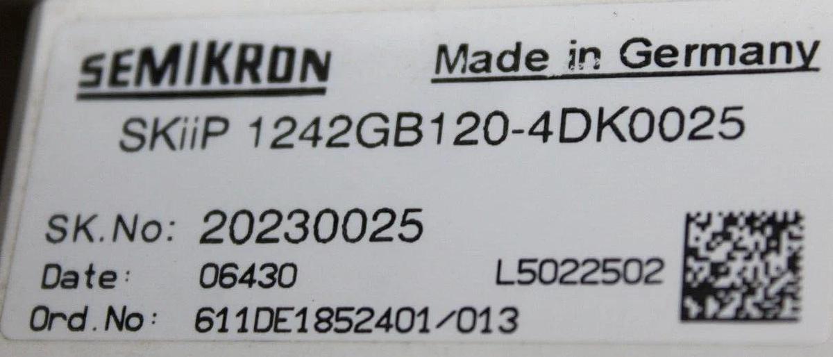 Used SEMIKRON IGBT MODULE SKIIP 1242GB120-4DK0025 INTEGRATED INTELLIGENT POWERPACK