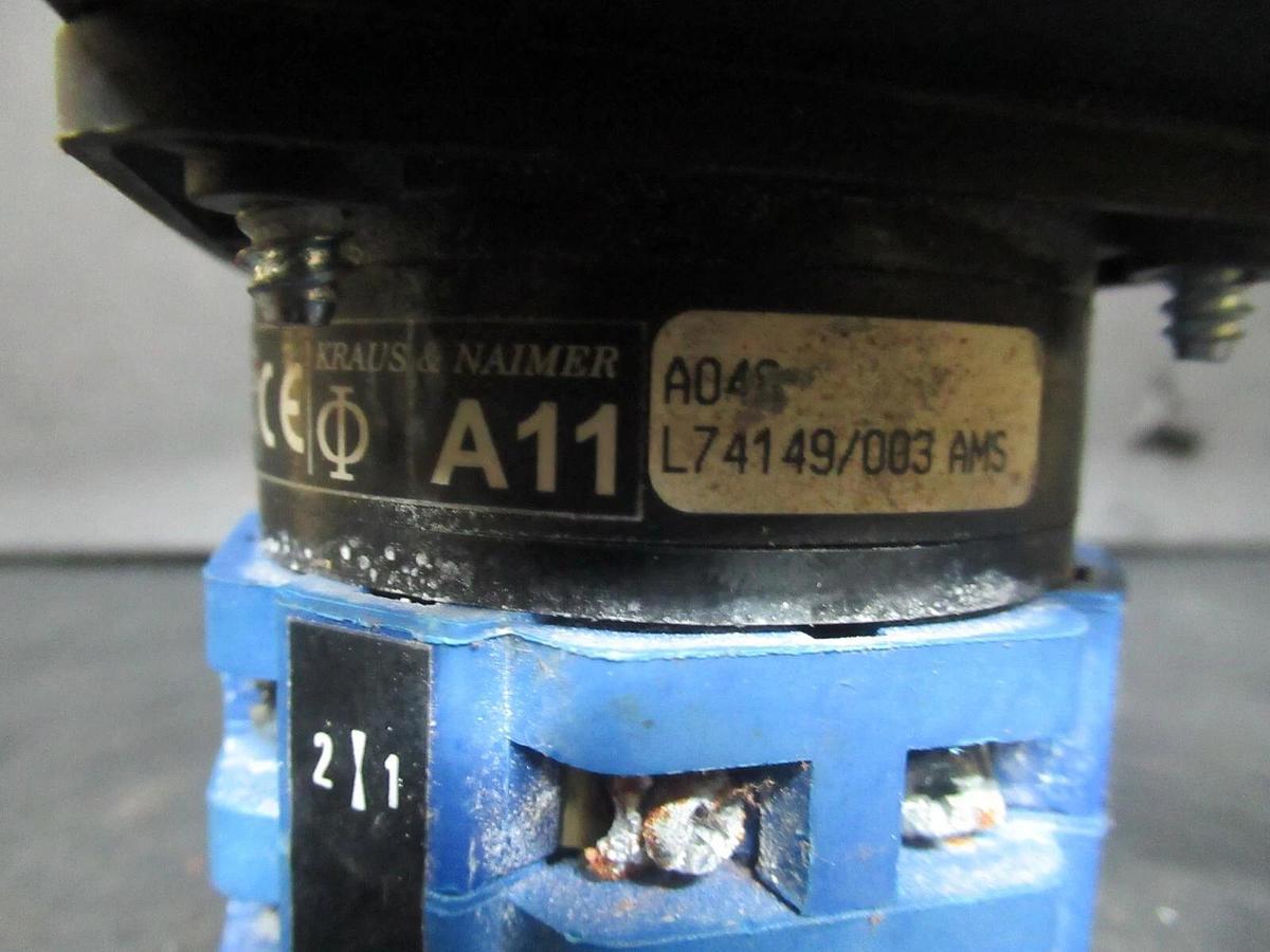 Used KRAUS + NAIMER ROTARY SWITCH A11 3 PHASE 600 VAC 10 AMP 1 HP L74149/003 AMS