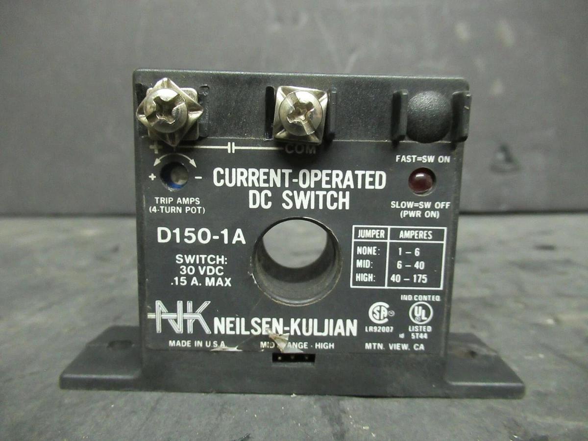 Used NEILSON-KULGIAN CURRENT OPERATED DC SWITCH D150-1A 30 VDC 0.15 AMP