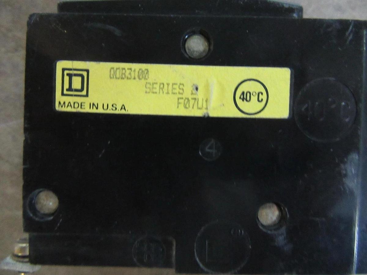 Used SQUARE D BOLT-ON HACR BREAKER QOB3100 100 AMP 240 VAC 3-POLE **WARRANTY**