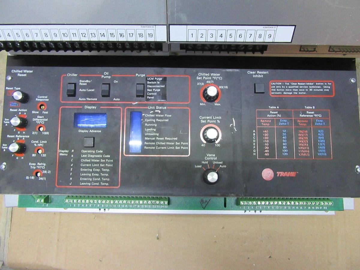Used TRANE CHILLER CONTROL MODULE  X13650309-05 W/ X13650344-03 & X13650307-01