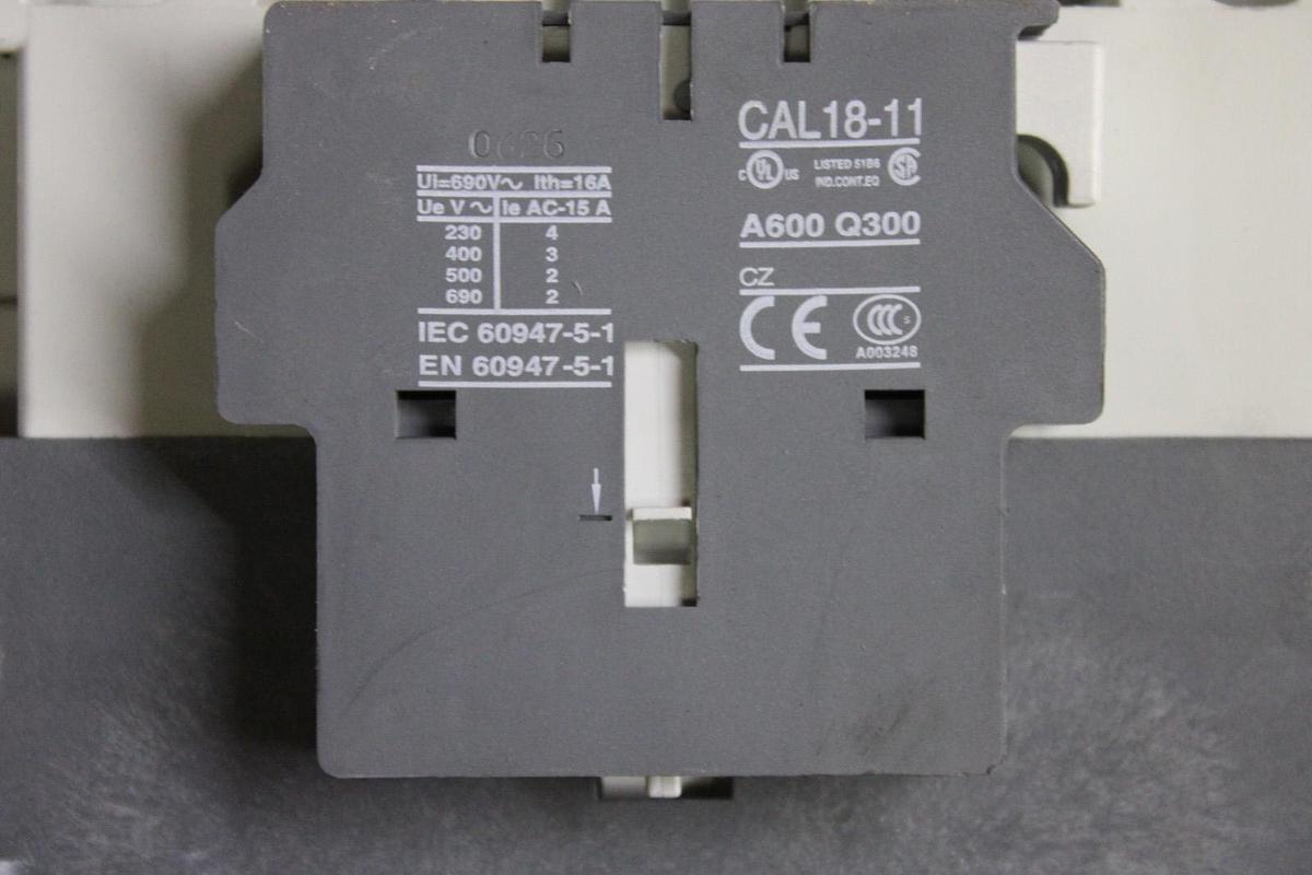 Used ABB CONTACTOR AE95-30 125 AMP 600 VOLT 3-POLE 3-PHASE 75 HP COIL: 48 VDC