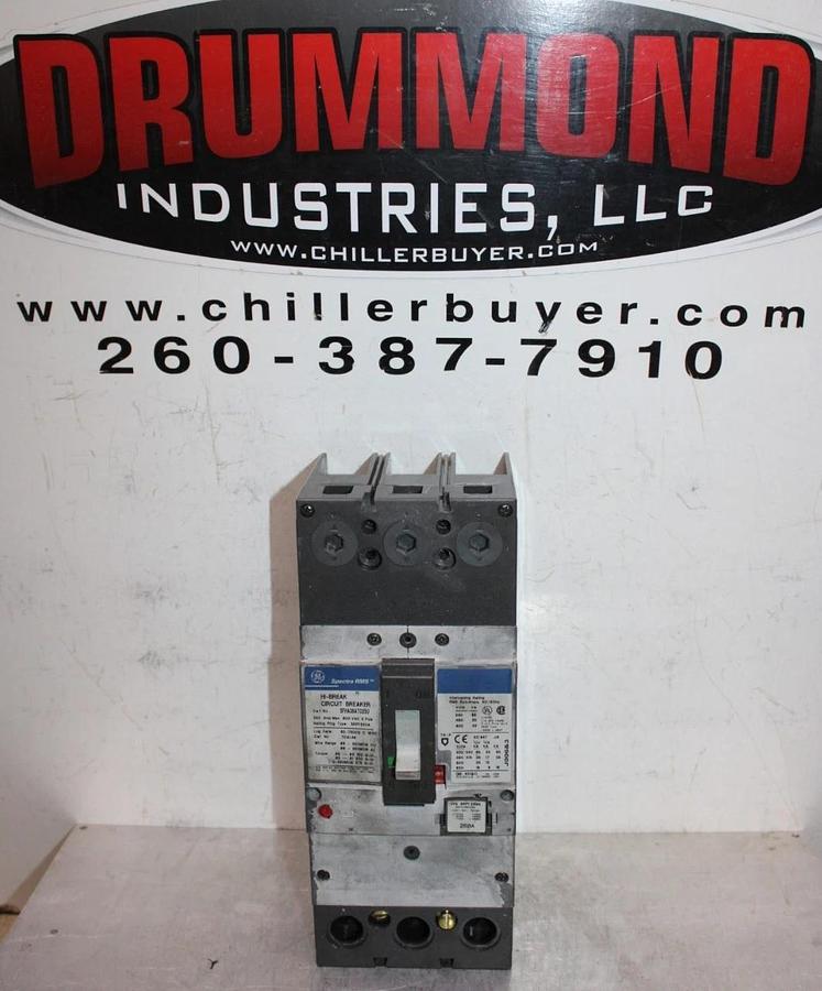 Used GENERAL ELECTRIC SPECTRA CIRCUIT BREAKER SFHA36AT0250 250 AMP 3-POLE 600 VAC
