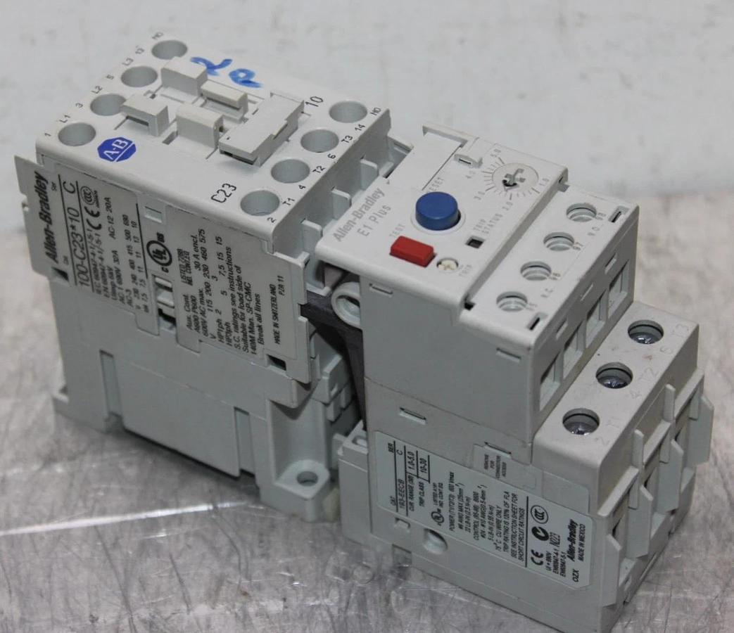 Used ALLEN BRADLEY STARTER 100-C23*10 30 AMP 600 VAC 3-POLE 15 HP W/ 193-EECB
