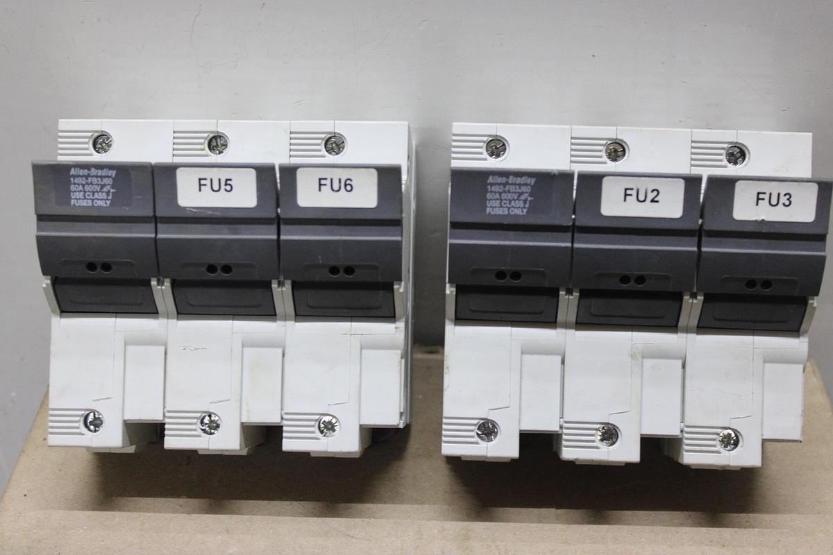 Used FERRAZ SHAWMUT FUSEHOLDER 60608R 600 VOLT 60 AMP 3-POLE FOR CLASS R FUSES