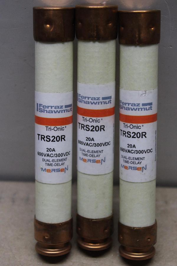 Used LOT OF 2 FUSETRON DUAL ELEMENT FUSES FRS-R-60 60 AMP 600 VOLT