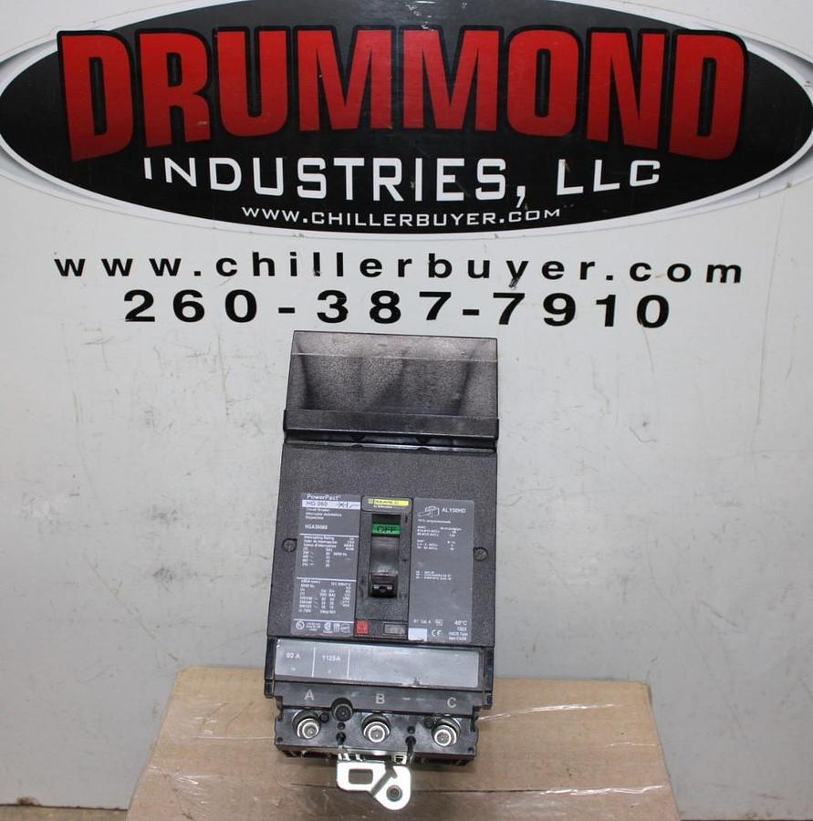 Used SQUARE D POWERPACT I-LINE CIRCUIT BREAKER HGA36060 60 AMP 600 VAC 3-POLE
