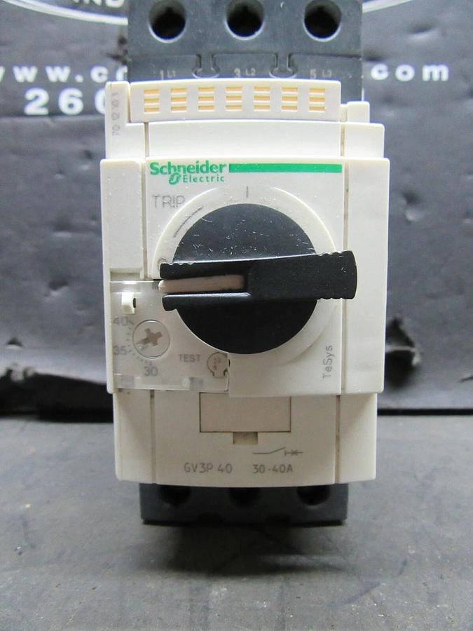 Used SCHNEIDER ELECTRIC GV3P40 MANUAL MOTOR CONTROL 30-40 AMP 30HP MOTOR STARTER