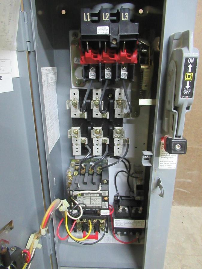 Used SQUARE D NEMA SIZE 1 COMBINATION COMBO BOX 8538SCG13 30 AMP 10 HP 600 VAC