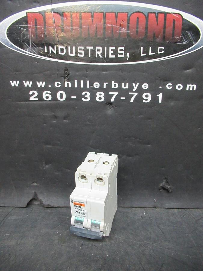 Used MERLIN GERIN THREE POLE BREAKER 24449 MULTI 9 C60N 10A-TYPE C 480 VAC