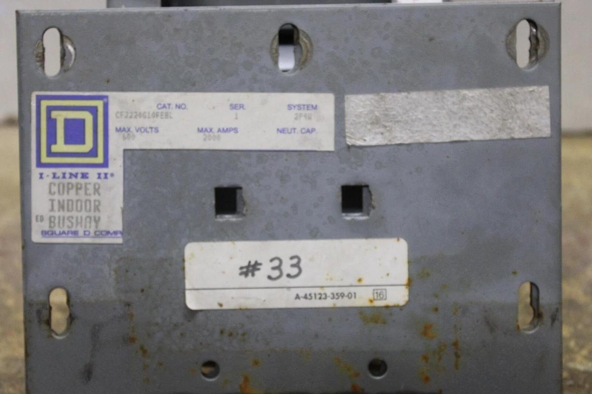 Used SQUARE D COPPER I-LINE II INDOOR 16" BUSWAY FEEDER 600V 2000A 3P4W FLANGED END
